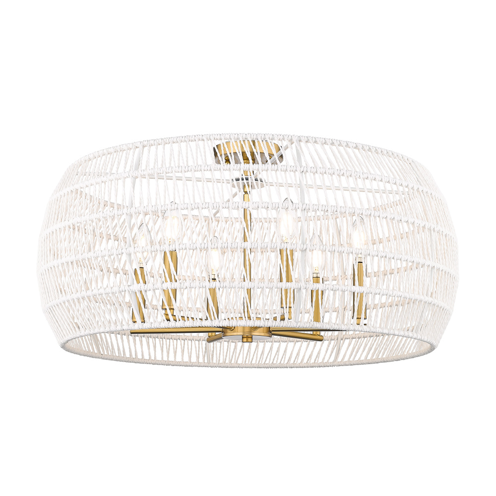 Wry Lighting Ellie 6-light Semi-Flush Mount in Modern Brushed Gold